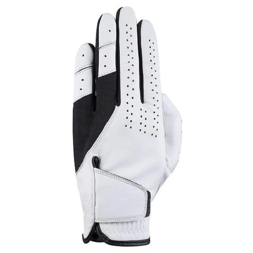 Black and white custom made leather golf gloves