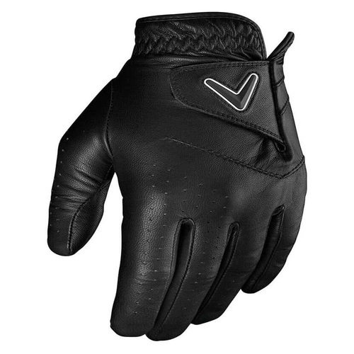 Black custom made leather golf gloves