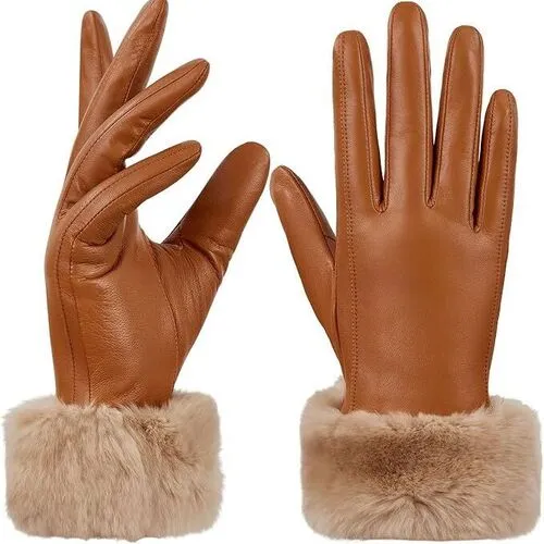 Brown custom made leather winter gloves by handy gear gloves