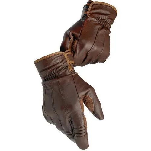 custom made brown leather motorbike gloves by handygear gloves