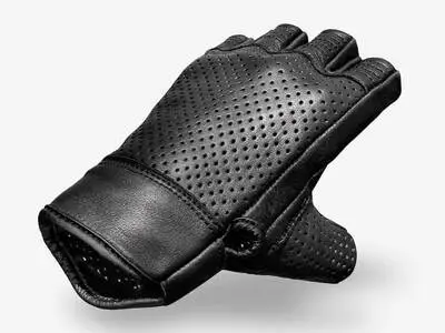 Black custom made leather cycling gloves manufactured by handygear