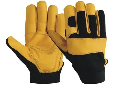 Custom made leather mechanic gloves manufactured by handygear gloves