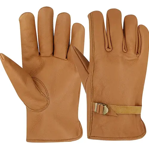 Light brown custom made leather driver gloves