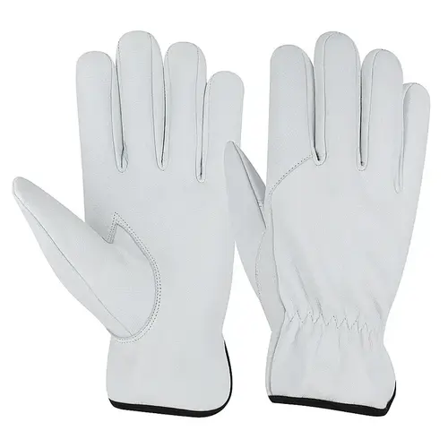 pure white custom made leather driver gloves