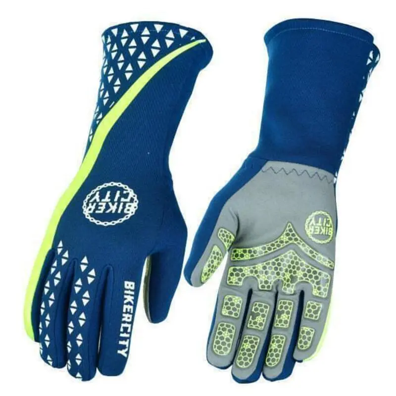 Blue and Grey Racing Gloves for Professional Go-Kart Drivers