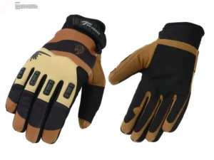 Brown and black custom made military gloves